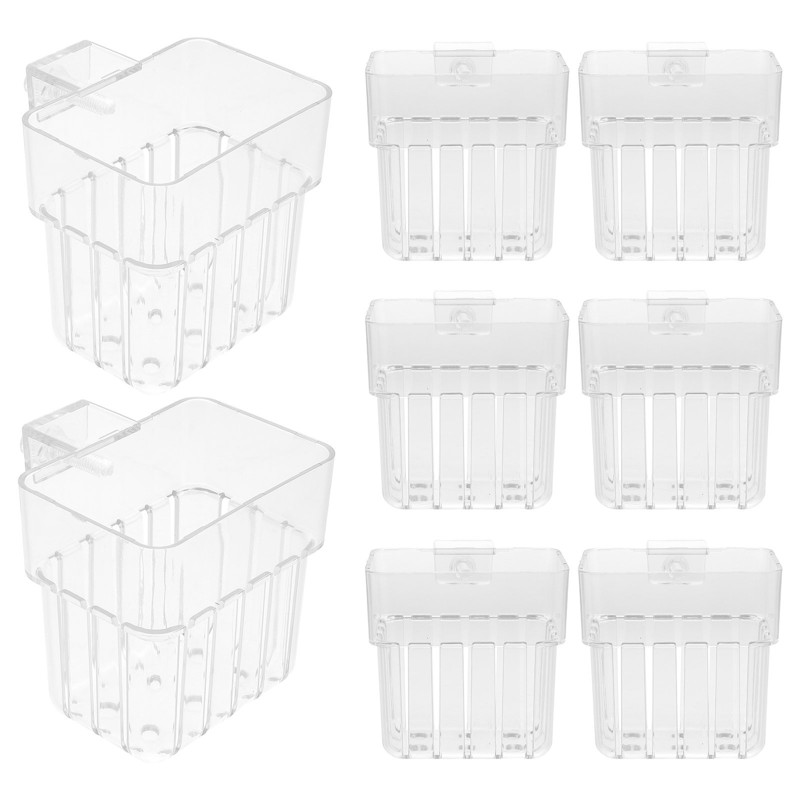 Aquarium Planted Tank Setup - 8Pcs Aquarium Planter Cups: Clear Acrylic