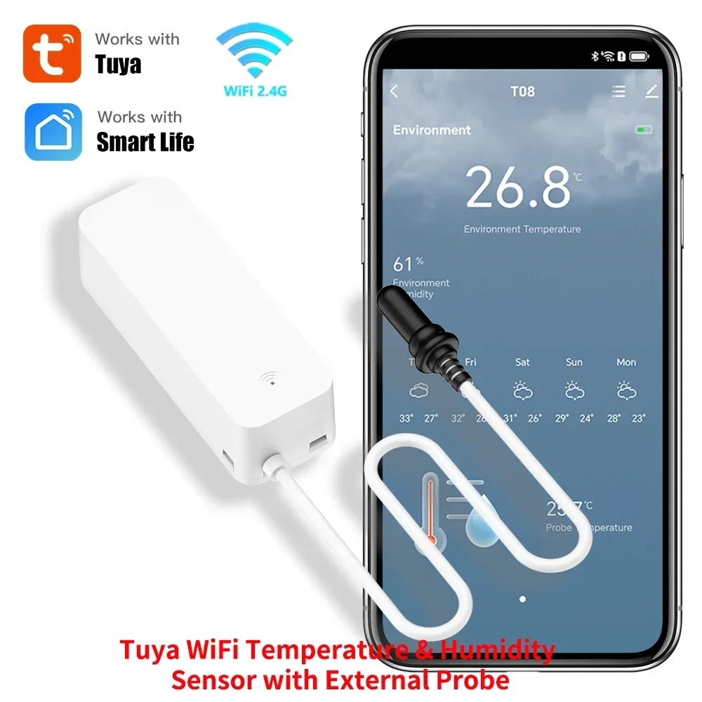 Planted Aquarium Temperature - Tuya WiFi Temperature Humidity Sensor With
