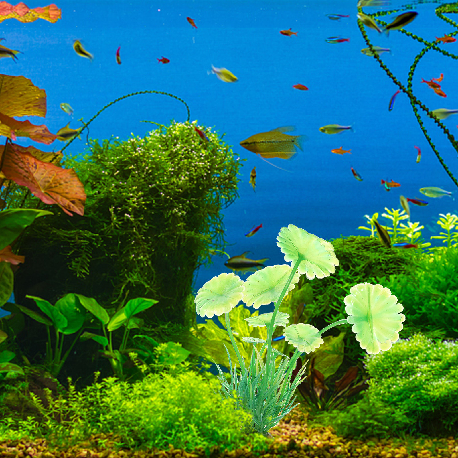 Aquarium Planted Tank Setup - 10Pcs Artificial Aquarium Grass Lightweight Compact