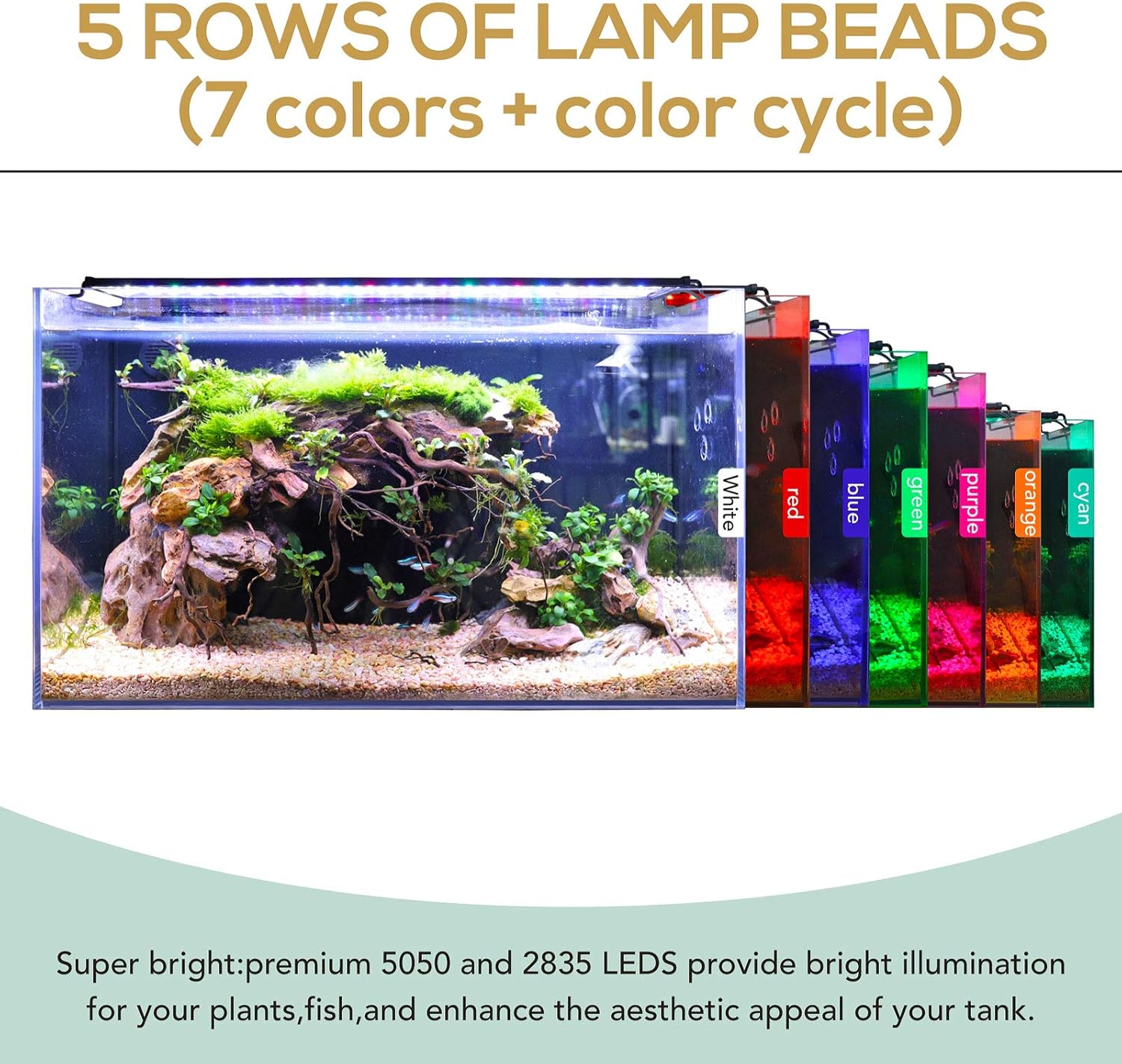 42W Aquarium LED Light with 24 - Aquarium Plant Images reseña y precio