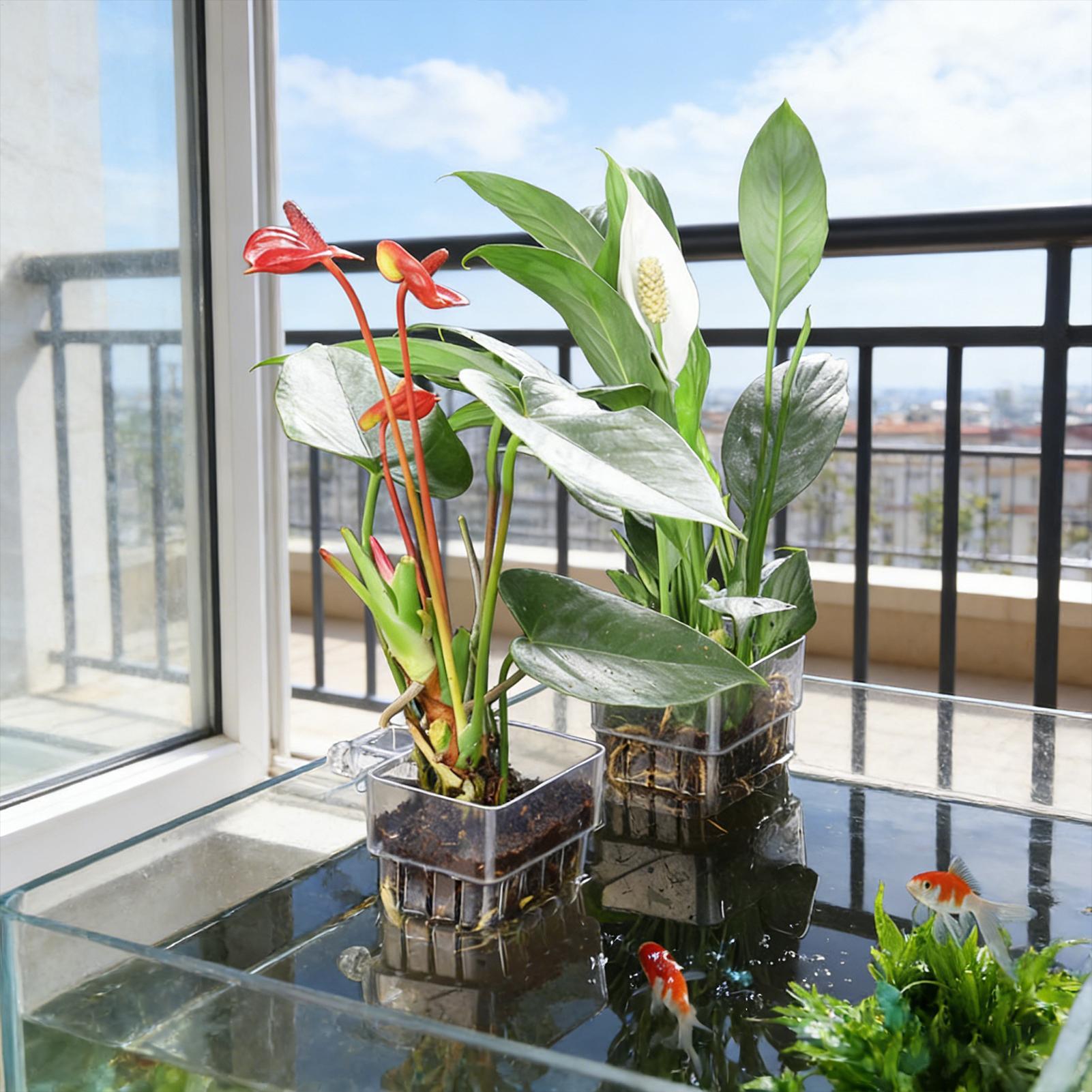 Aquarium Plant Basket Transpar - Aquarium Plant Growth reseña y precio