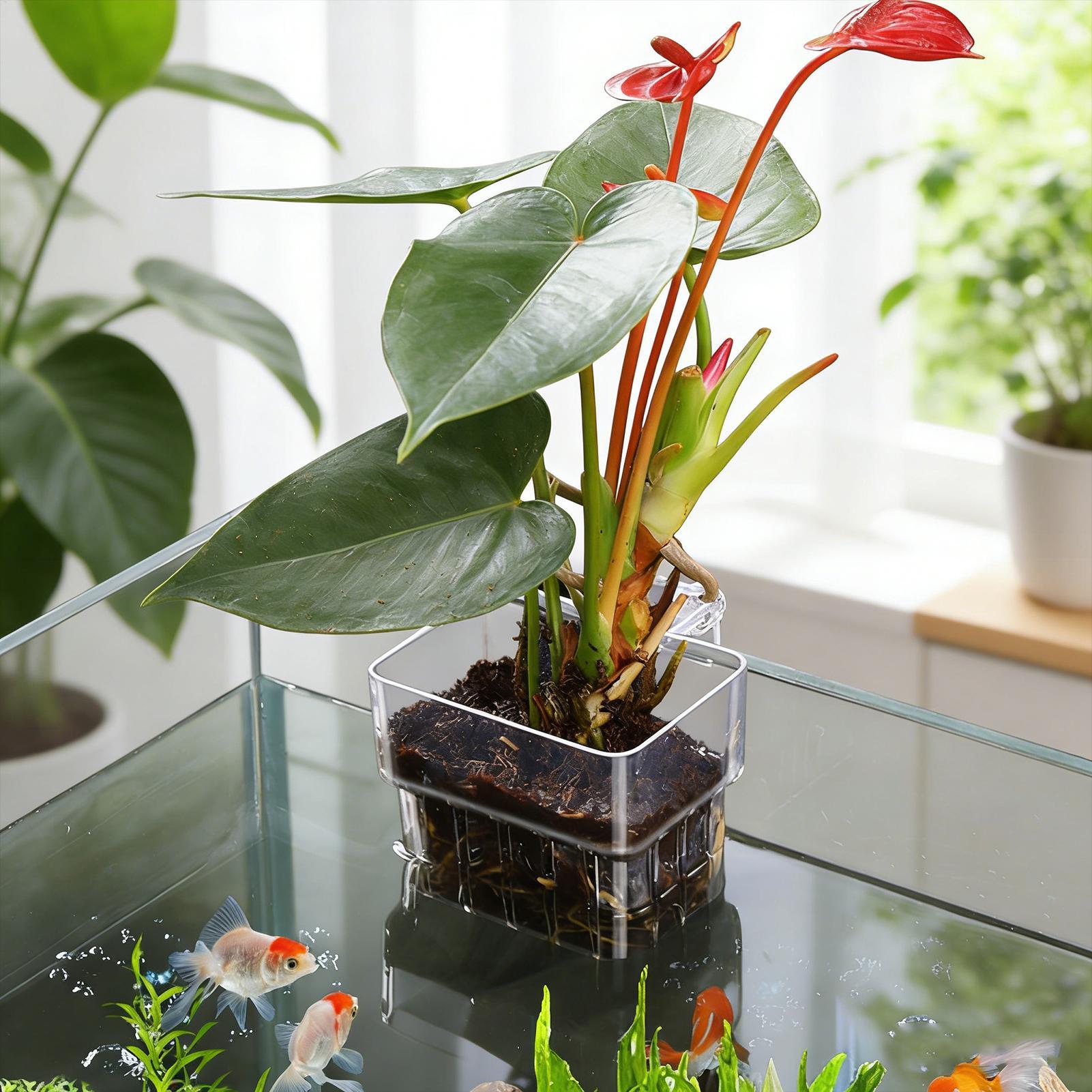 Aquarium Plant Basket Transpar - Aquarium Plant Growth reseña y precio