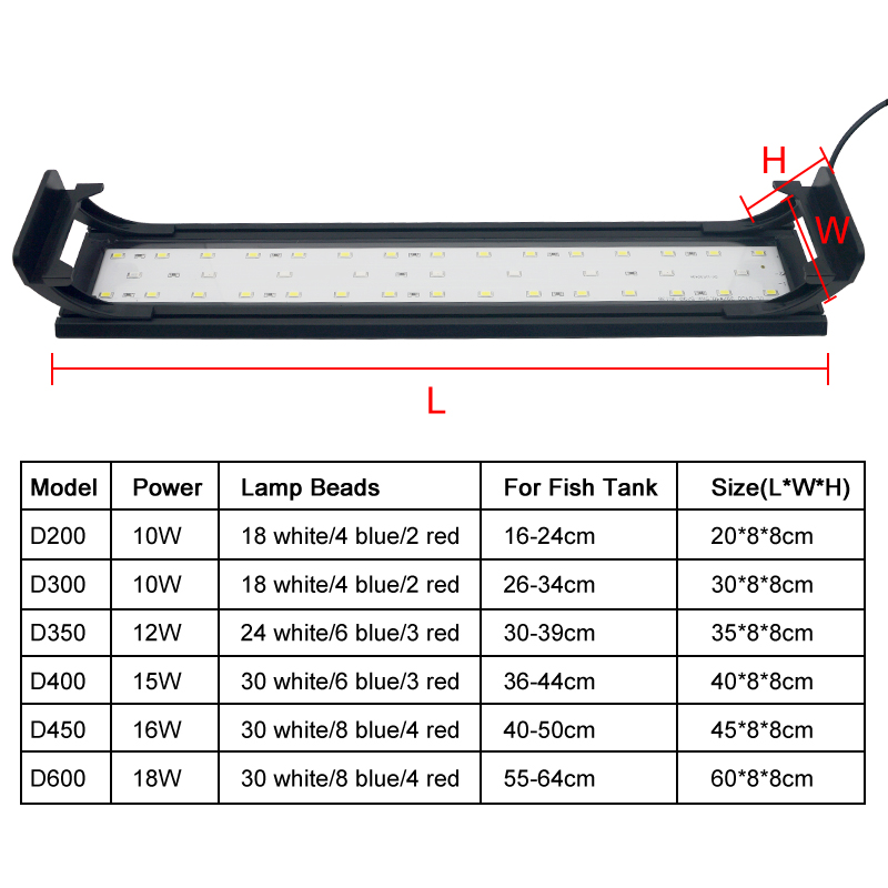 Aquarium LED Light for 16-64CM - Aquarium Plant Growth reseña y precio