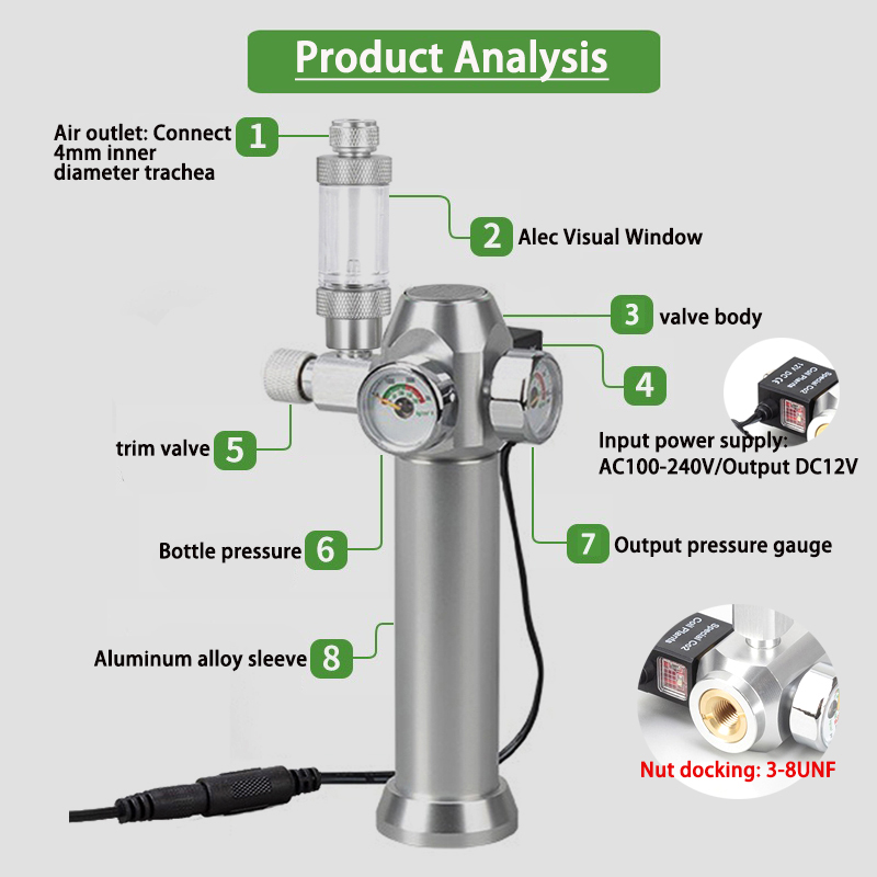 Aquarium CO2 Regulator Solenoi - Planted Aquarium Co2 reseña y precio