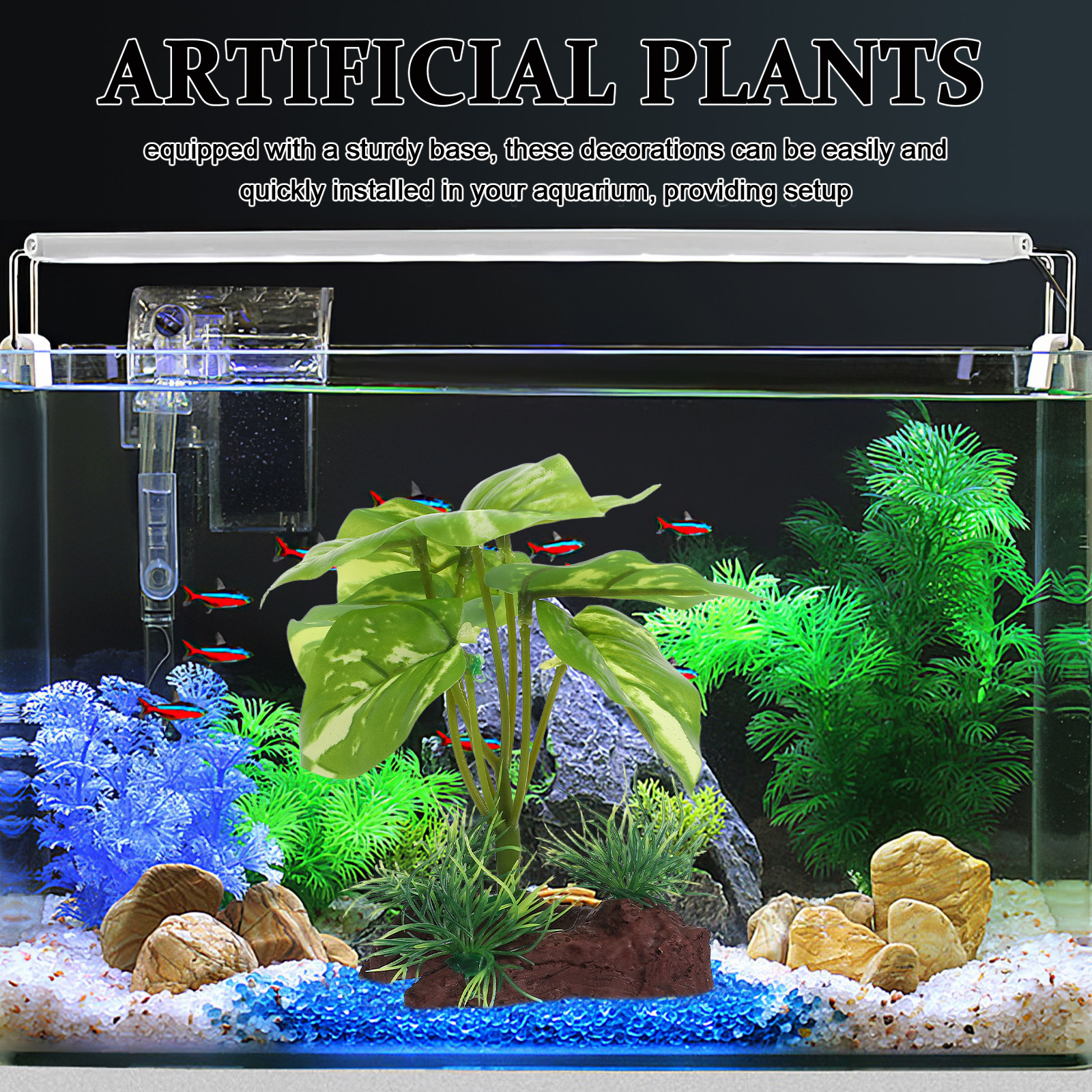 Premium Artificial Aquarium Pl - Aquarium Planted Tank Setup reseña y precio